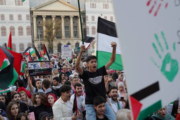 Protest in support of Palestinians in Bucharest