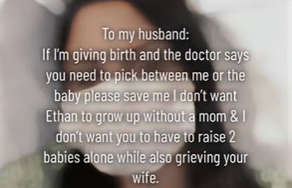 Videom za muža izazvala svađu: 'Ako bude komplikacija na porodu - spasi mene, a ne bebu'