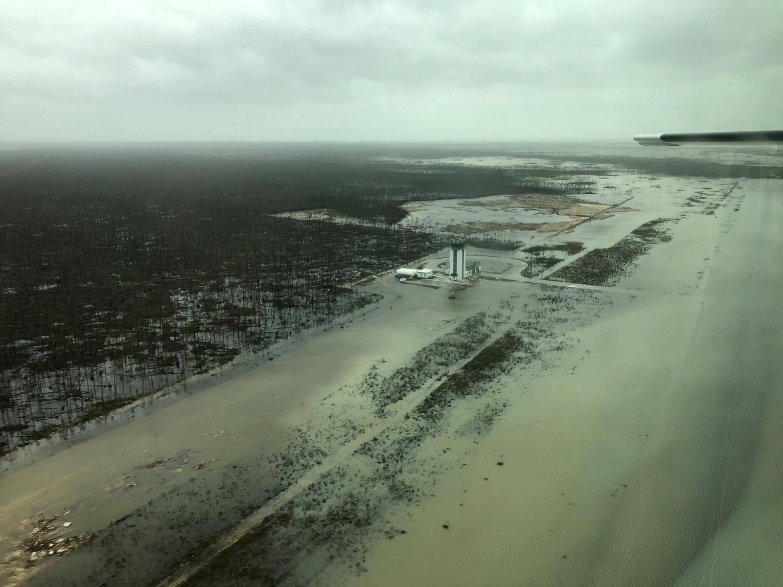 Aerial view shows Marsh Harbour Airport after hurricane Dorian hit the Abaco Islands in the Bahamas