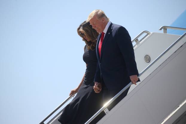 U.S. President Trump arrives at El Paso International Airport for visit in the wake of mass shootings in El Paso, Texas