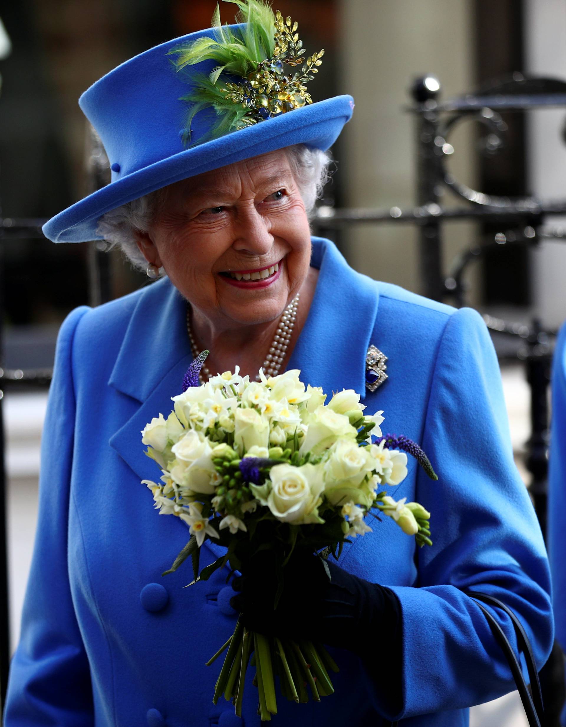Britain's Queen Elizabeth visits Watergate House to mark the centenary of the GCHQ in London