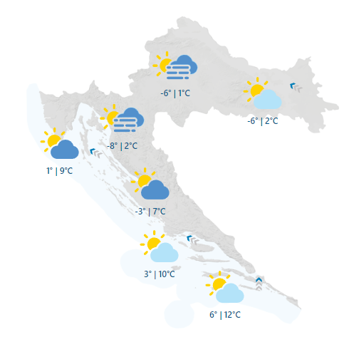 Meteoalarm na Jadranu zbog vjetra, u gorju moguć snijeg. Od utorka ponovno promjenjivo