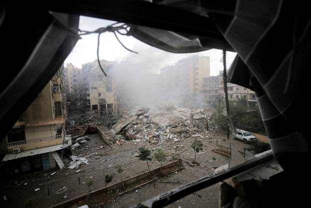 Aftermath of Israeli strikes on Beirut's southern suburbs