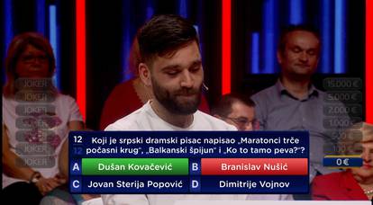 Tomislav iz Vinkovaca iskoristio je sve jokere već na trećem pitanju: Kući otišao s nula eura