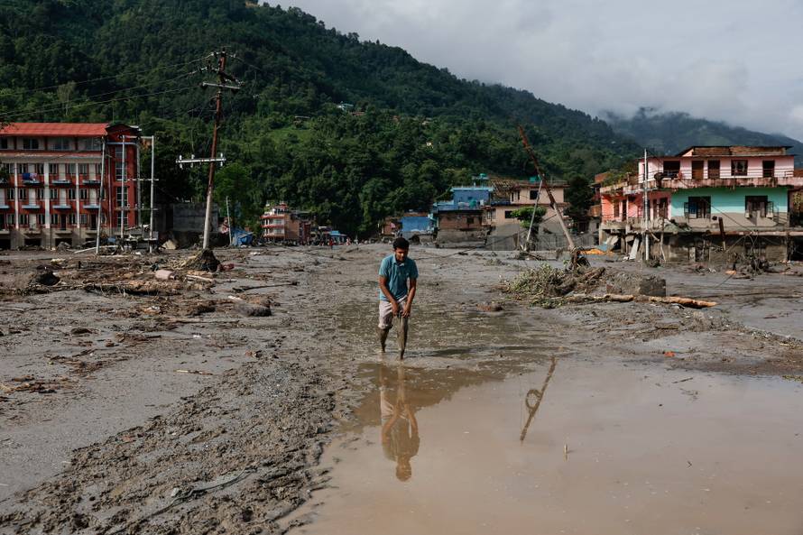 Aftermath of devastating floods in Trishuli