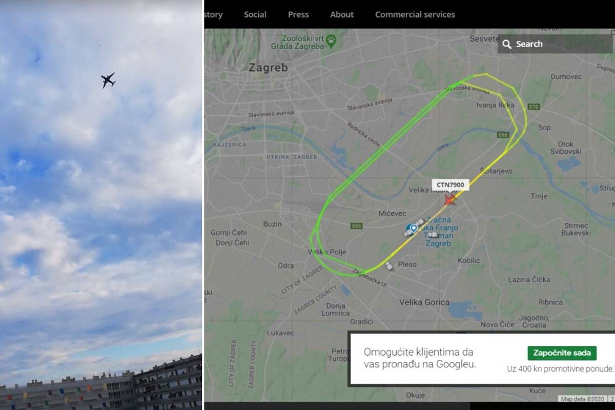 Uznemireni Zagrepčani: 'Avion već pet puta kruži jako nisko'