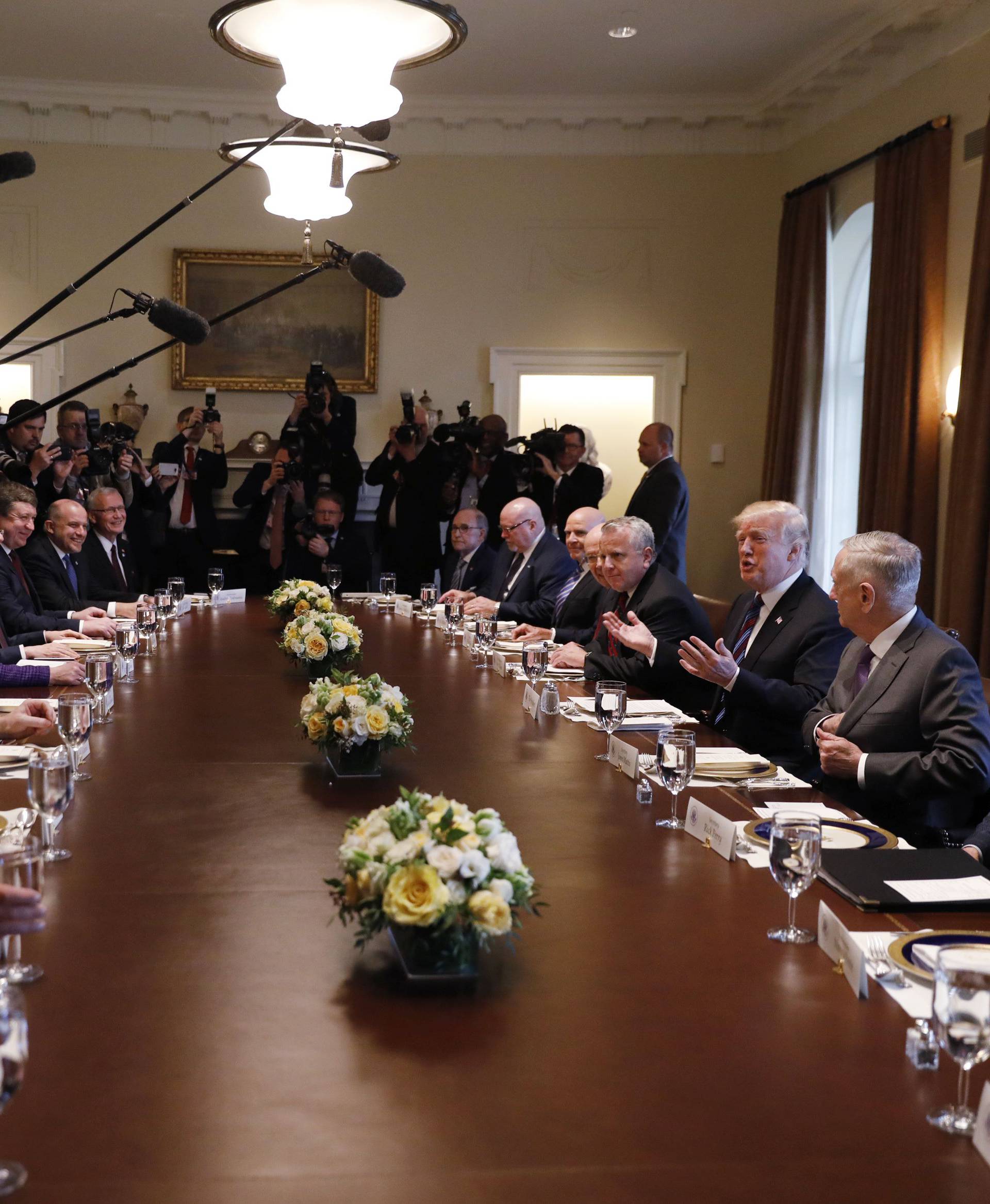 U.S. President Trump hosts working luncheon with Baltic leaders at the White House in Washington