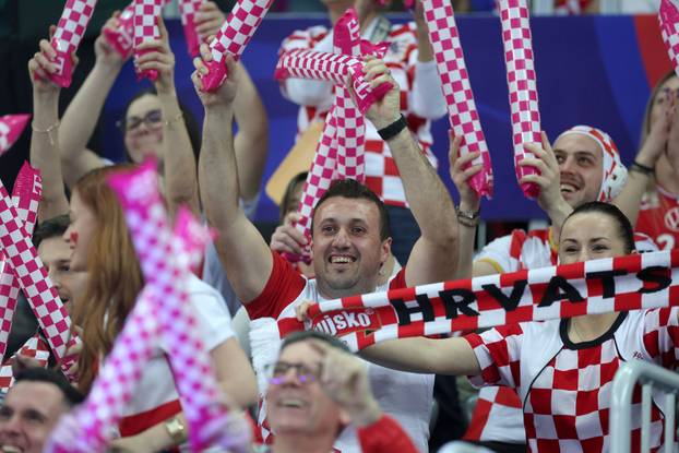 Zagreb: Navijači na susretu Francuske i Hrvatske na IHF Svjetskom rukometnom prvenstvu 2025.