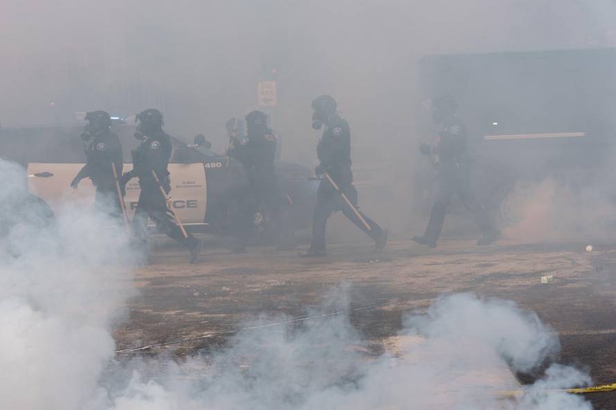 Protest after federal agents fatally shot a man while trying to detain him, in Minneapolis