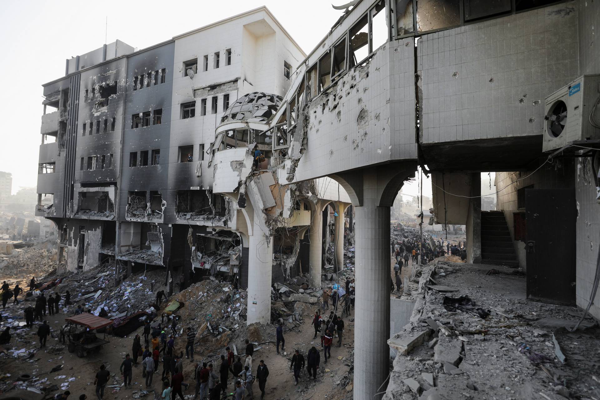 Aftermath of a two-week Israeli operation at Al Shifa Hospital and the area around it