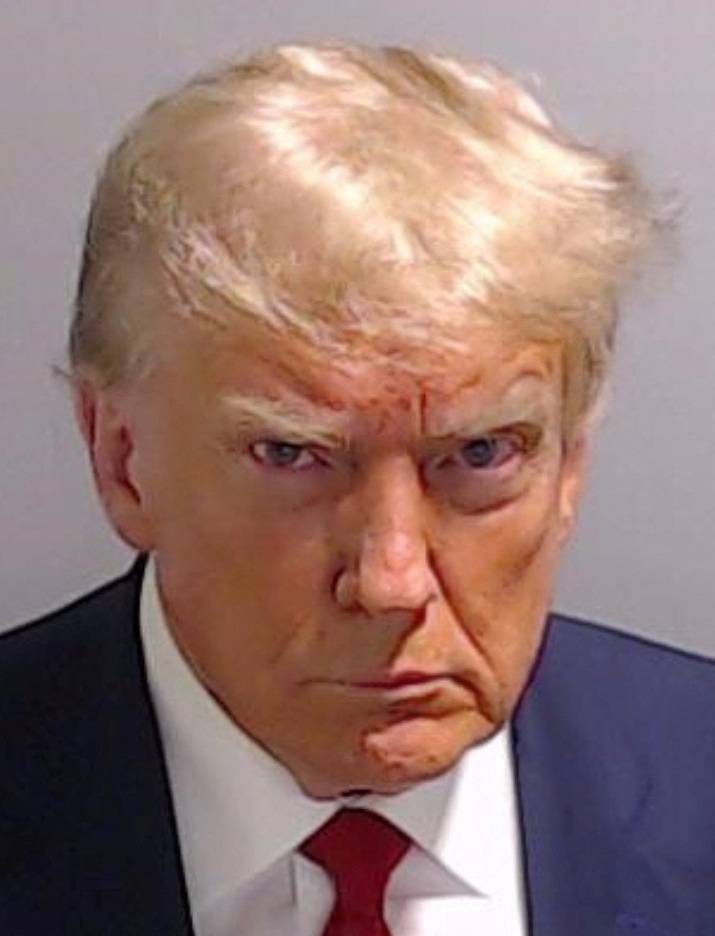 Booking mugshot of former U.S. President Donald Trump