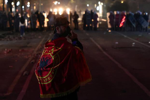 Albanian students hold anti-government protest
