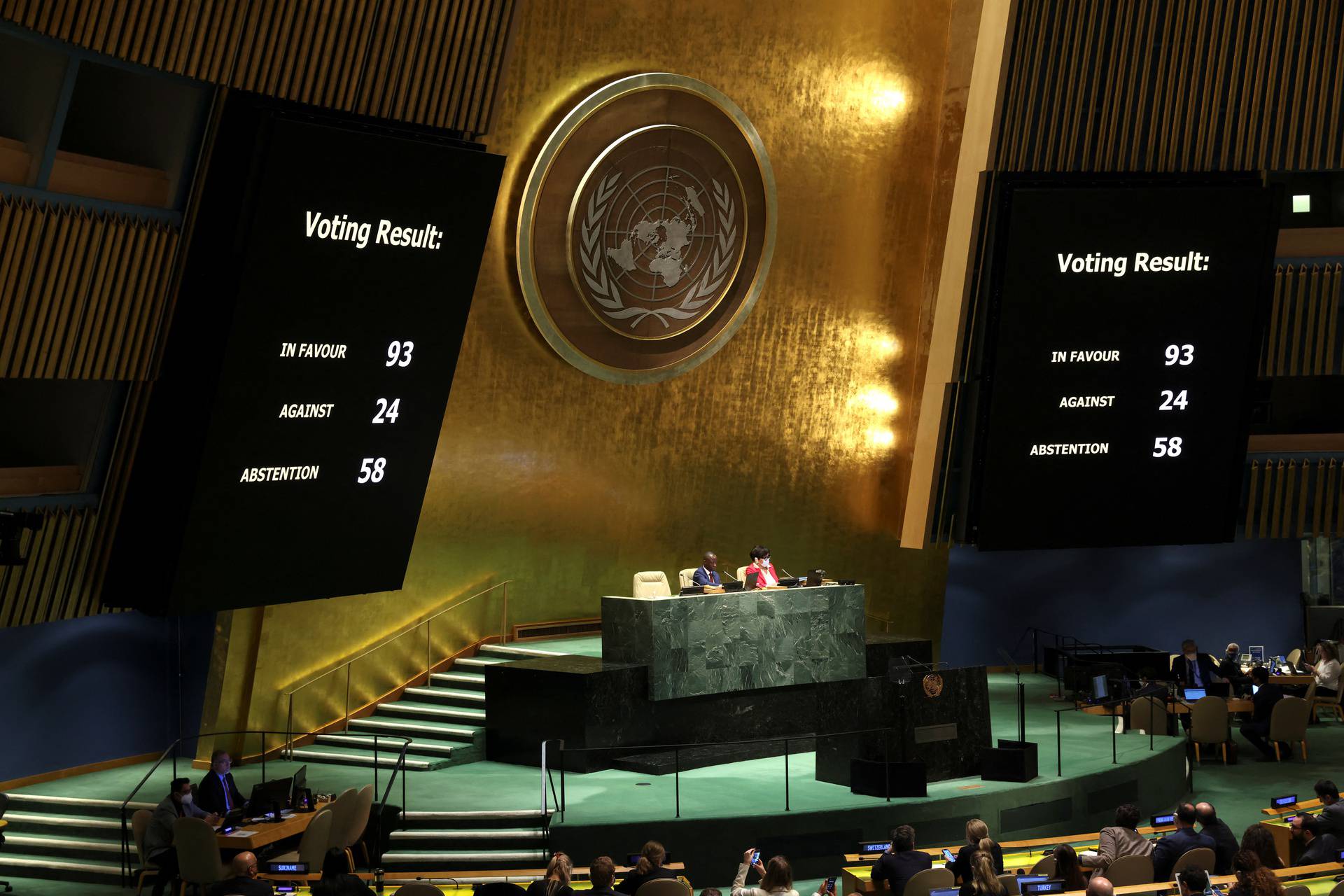 U.N. General Assembly emergency special session, in New York