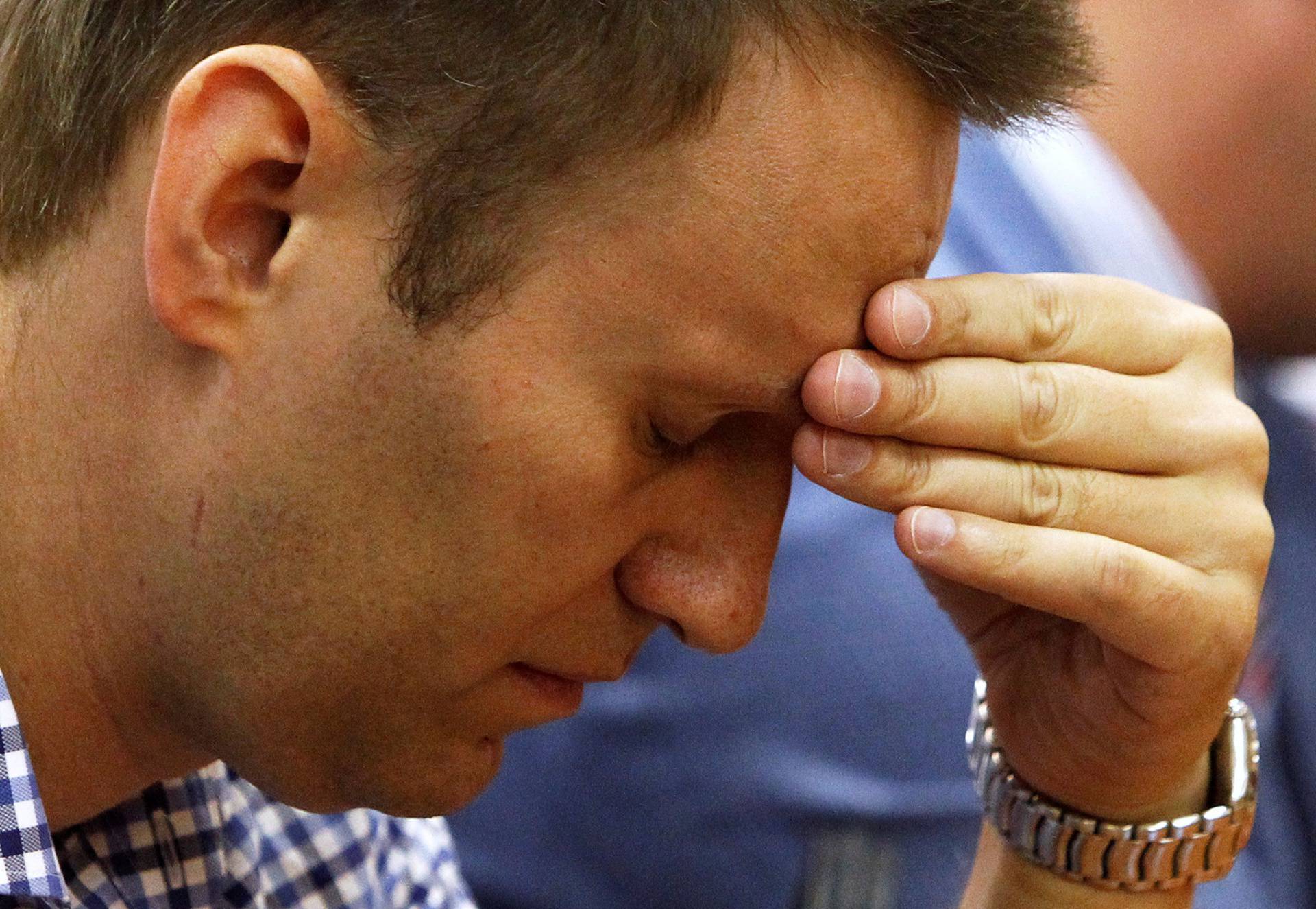 FILE PHOTO: Russian protest leader Alexei Navalny attends a court hearing in Kirov