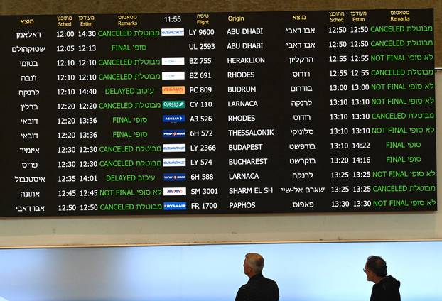 Passengers Check For Canceled Flights In Ben Gurion Airport