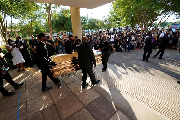The casket of George Floyd is removed after a public visitation for Floyd