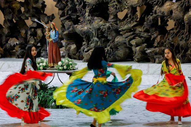 Pope Leo XIV holds an audience for the Jubilee of the Roma, Sinti and Travelling Peoples in Paul VI Hall at the Vatican