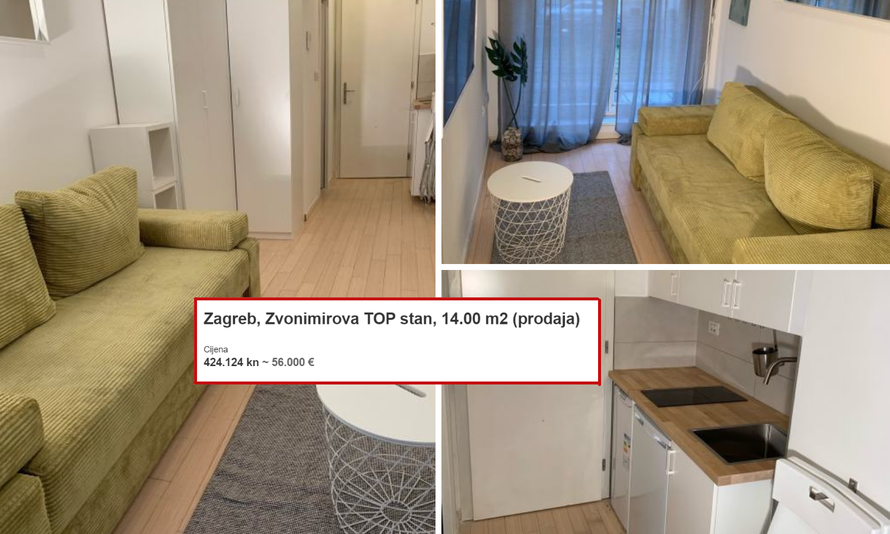 Prodaju stan od 14 kvadrata u Zagrebu. Kvadrat - 4000 eura. 'To je investicija. Brzo se isplati'