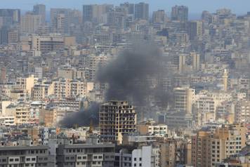 Smoke rises from Beirut's southern suburbs following an Israeli strike
