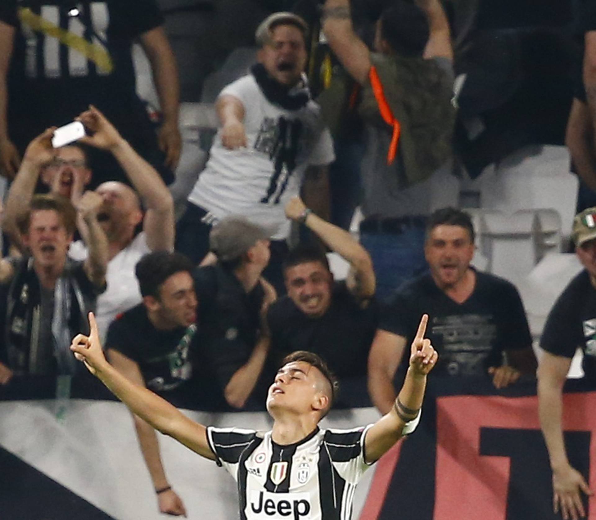 Juventus' Paulo Dybala celebrates scoring their second goal