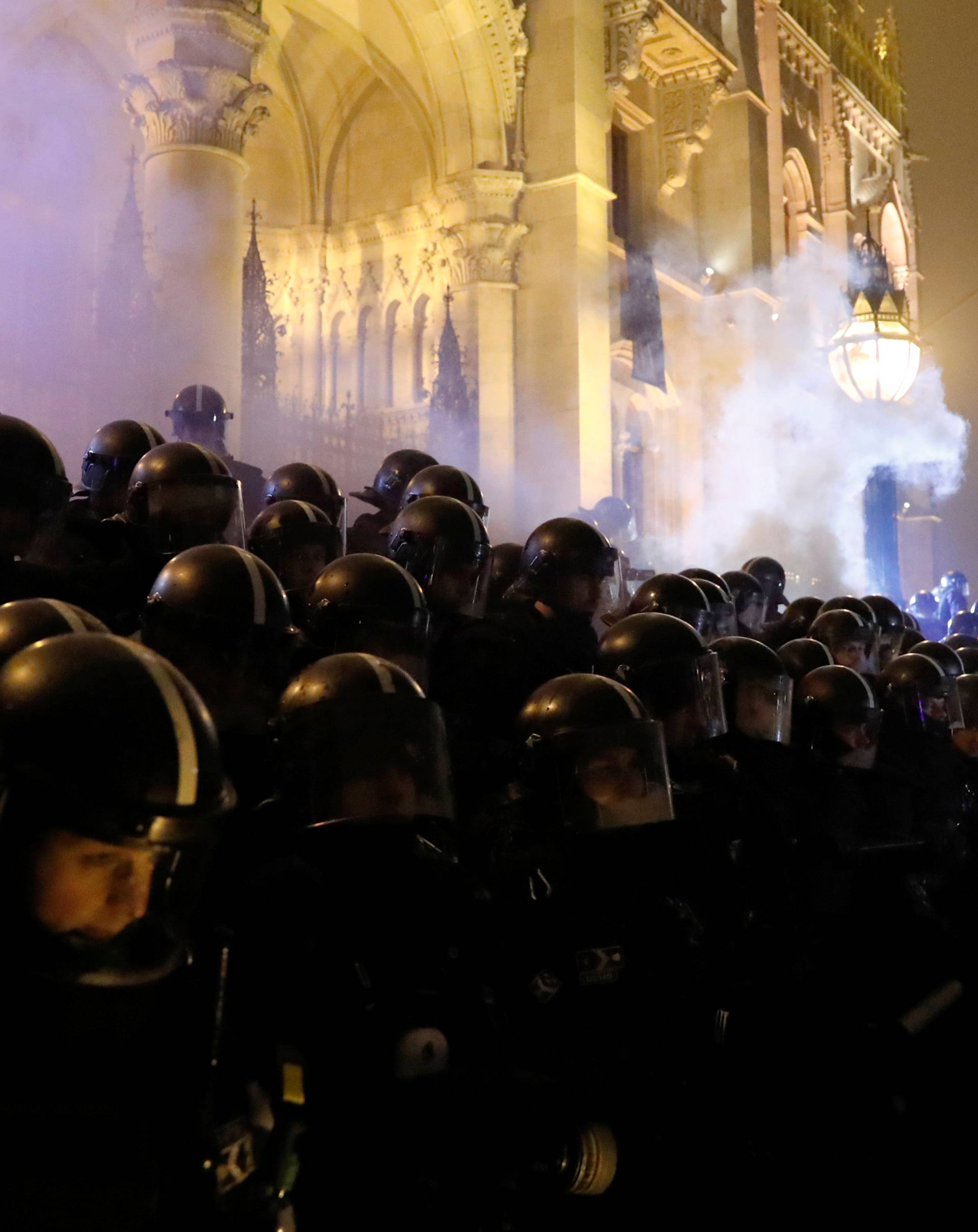 Protest against the new labour law in Budapest