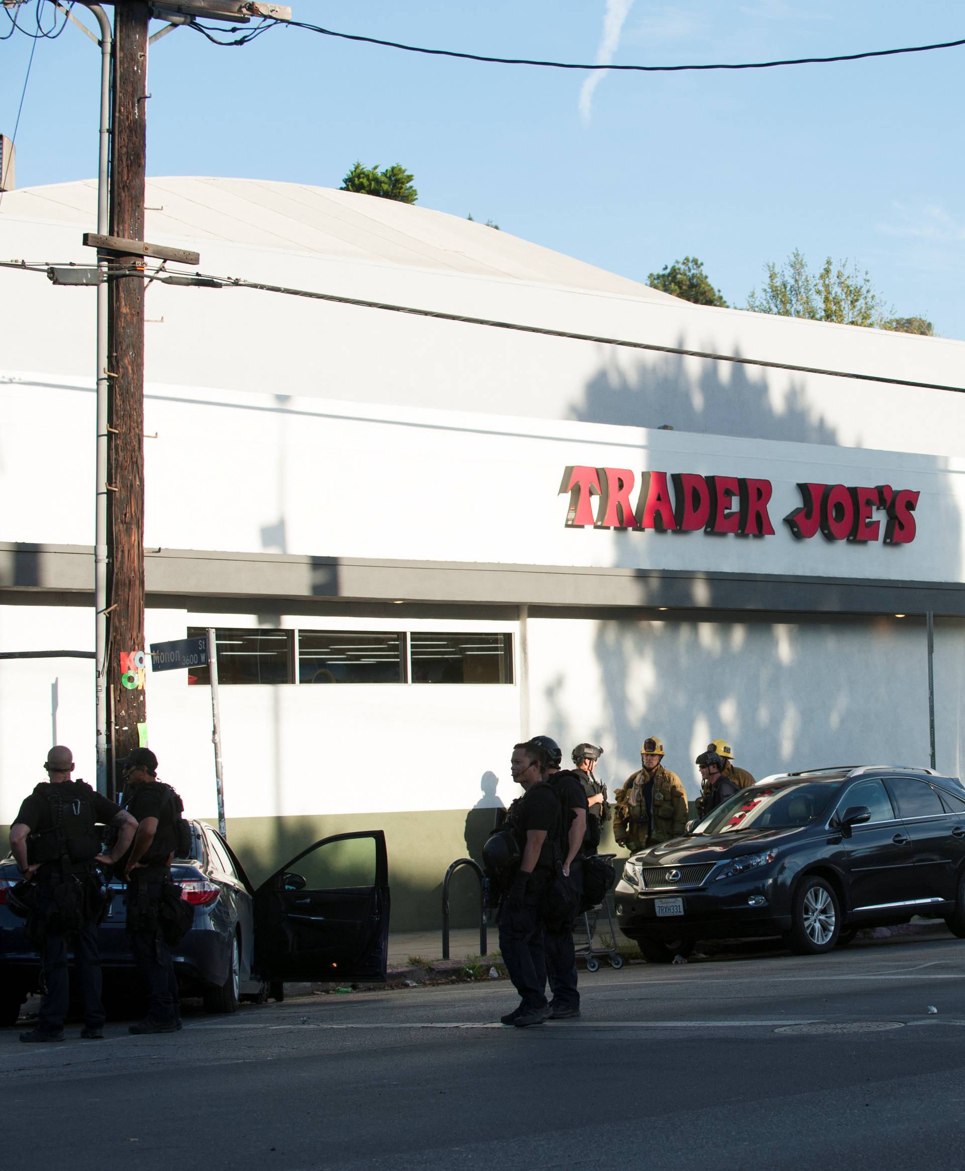 Police respond to a hostage situation at a Trader Joe's store in Los Angeles