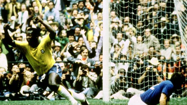 FILE PHOTO: Brazil's Pele celebrates after scoring the opening goal