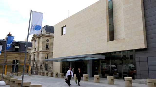 FILE PHOTO: Outside view of the Organization for Economic Co-operation and Development, (OECD) headquarters in Paris