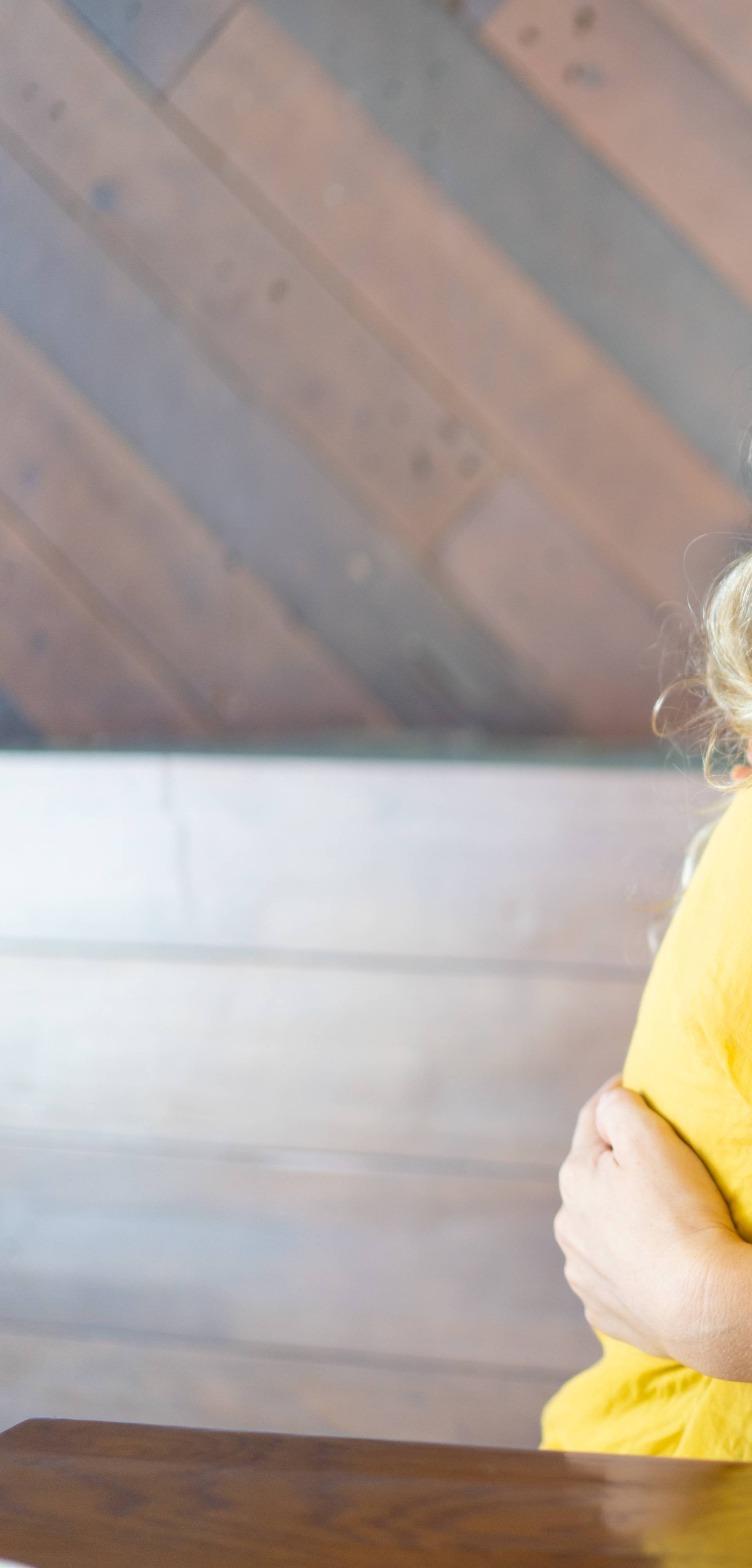 Pretty blond woman excited to see her long-distance friend