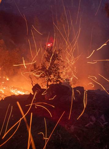 Eaton Fire burns in Altadena, California
