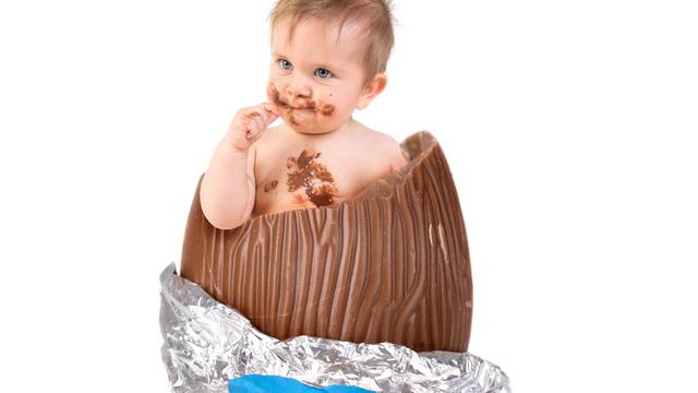 Baby inside an Easter egg