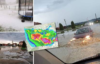 FOTO Novo nevrijeme poharalo Zagorje: Nakon tuče obilna kiša potopila ceste kod Poznanovca