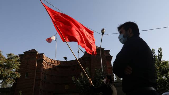 Protest to condemn the French magazine Charlie Hebdo for republishing cartoons insulting the Holy Prophet of Islam, in front of the French Embassy in Tehran