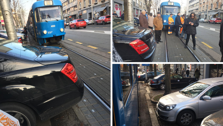 Mercedesom blokirao tramvaje, ljuti putnici čekali pola sata