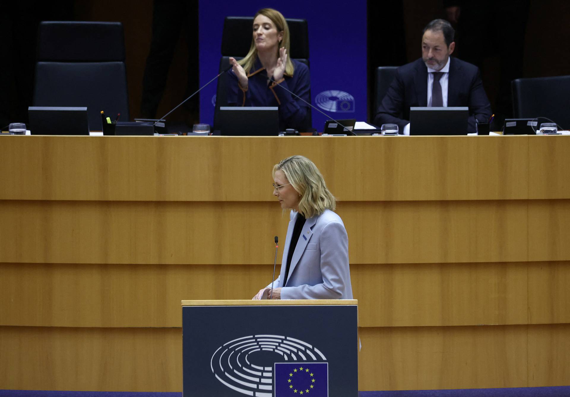 Cate Blanchett visits EU Parliament in Brussels