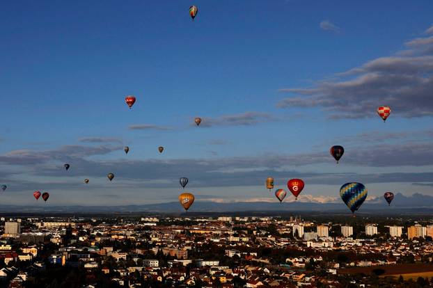 Hot air balloon fiesta above Hradec Kralove city