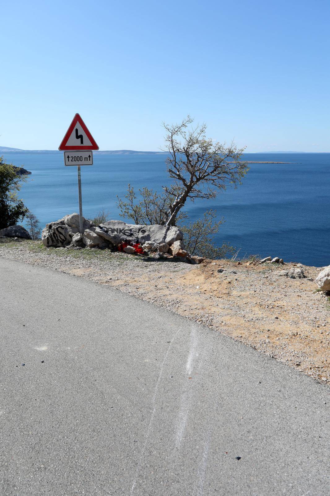 Mjesto prometne nesreće kod Stare Baške u kojoj su poginule dvije osobe