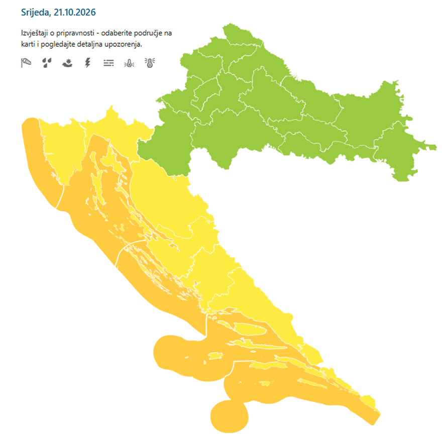 Stiže nam veliko nevrijeme, za dio Hrvatske upalili i alarme. Grmljavina, bura i - poplave!