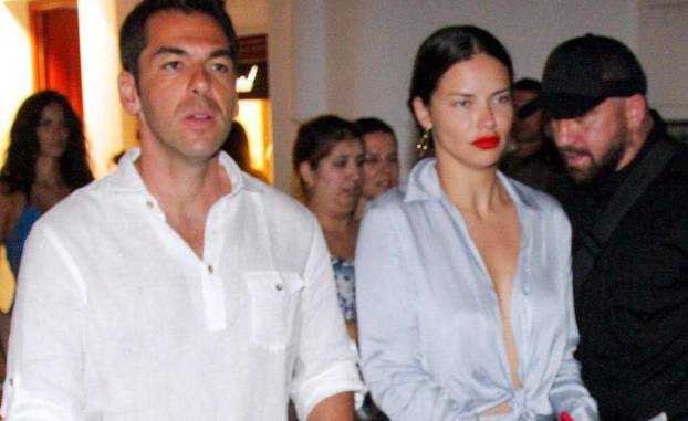 Adriana Lima seens out with -Emir Uyar at Mykonos town, Greece