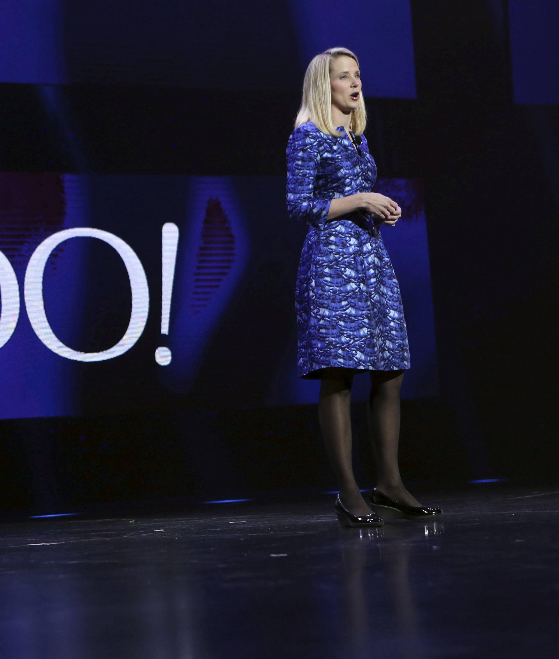 FILE PHOTO -  File photo of Yahoo CEO Marissa Mayer delivering her keynote address at the annual Consumer Electronics Show (CES) in Las Vegas