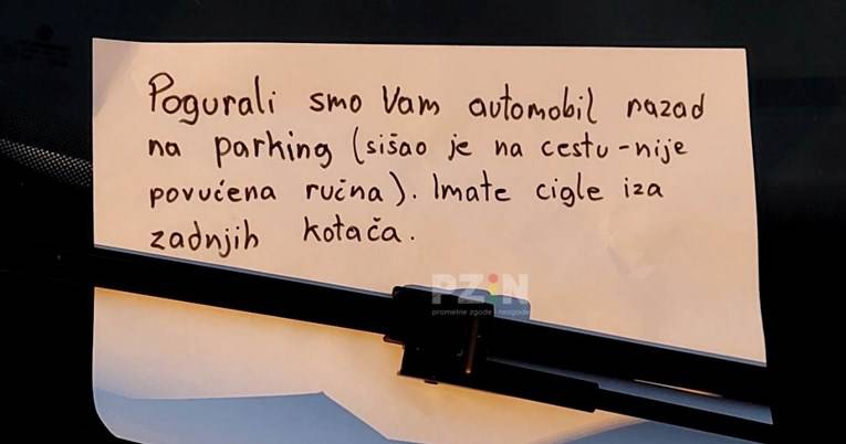 Muškarac u Osijeku ostavio auto bez dignute ručne, našao poruku: Pogurali smo ga nazad