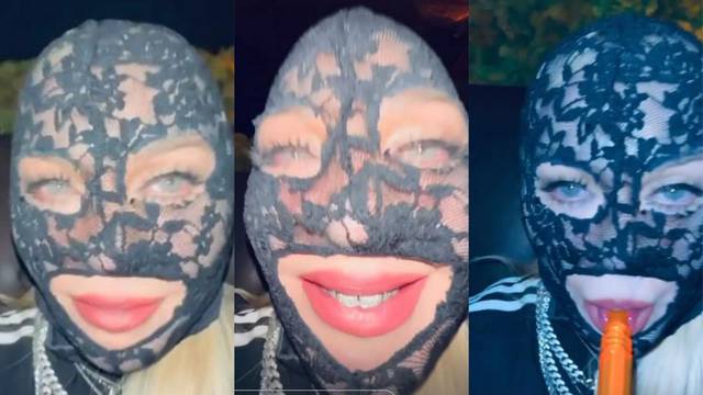'Kraljica popa' stavila čipkastu masku na lice, a onda fanove iznenadila dijamantnim zubima