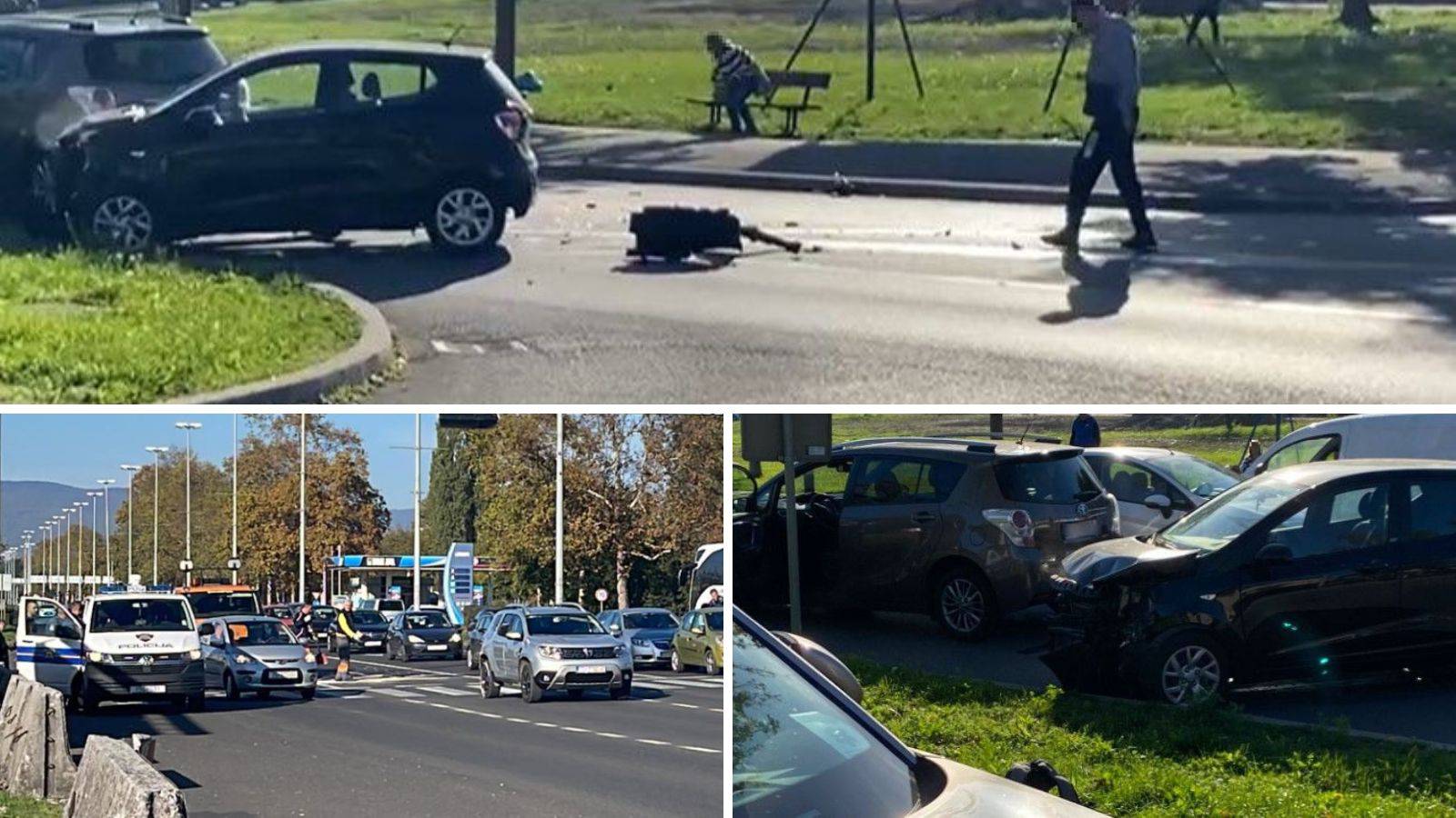 FOTO Krš i lom u Zagrebu: Sudarila se po dva automobila