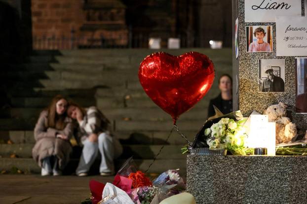 Fans gather and place tributes to former One Direction singer Liam Payne, in Wolverhampton