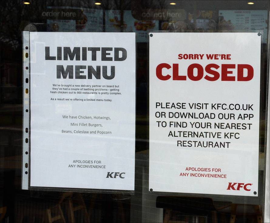 KFC chicken shortage