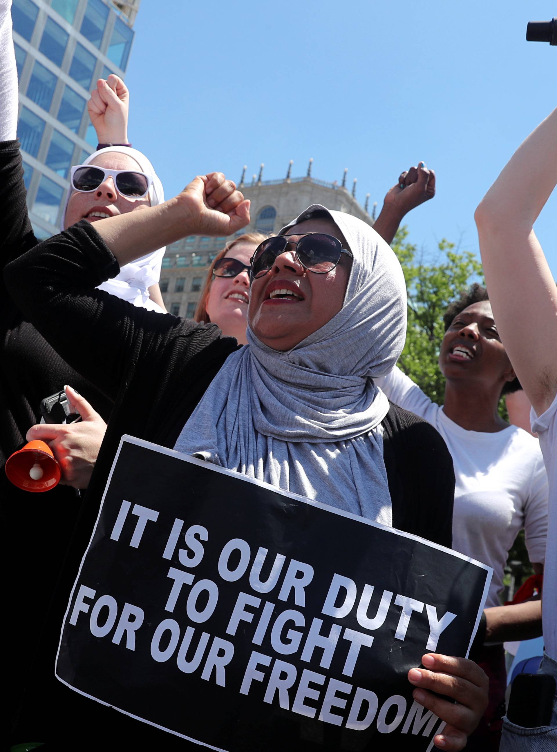 Hundreds of women take part in immigration rally in Washington