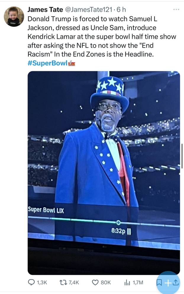 Ovo su memovi Super Bowla! Uljez sa zastavom Palestine, 'nazi' pozdrav i ruganje Trumpu