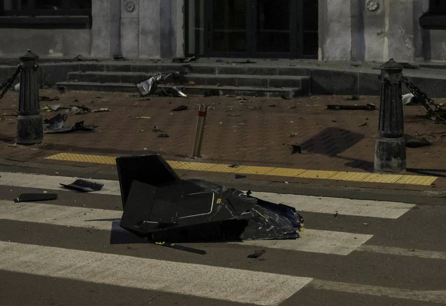 Russian drone and missile strike in Kyiv
