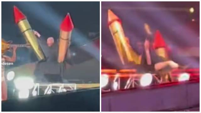 VIDEO Njinle tijekom probe Leta 3 pao na pozornici s raketama u rukama, noge mu ostale u zraku
