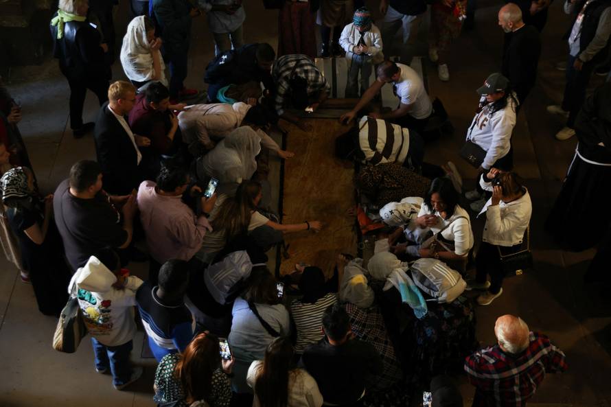 Good Friday procession along the Via Dolorosa in Jerusalem's Old City